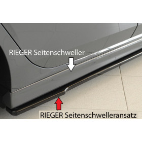 Lame de bas de caisse droit "noir brillant" "Rieger Tuning" pour VOLKSWAGEN GOLF 7