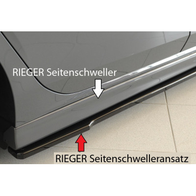 Lame de bas de caisse droit "noir brillant" "Rieger Tuning" pour VOLKSWAGEN GOLF 7