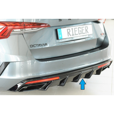 Diffuseur de pare-chocs arrière "Noir brillant" "Rieger Tuning" pour SKODA OCTAVIA RS (NX/sans attelage)