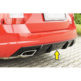 Diffuseur de pare-chocs arrière V1 "Noir brillant" "Rieger Tuning" pour SKODA OCTAVIA RS (5E/avec attelage)