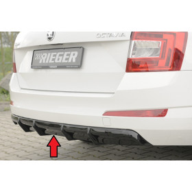 Diffuseur de pare-chocs arrière "Noir brillant" "Rieger Tuning" pour SKODA OCTAVIA (5E)