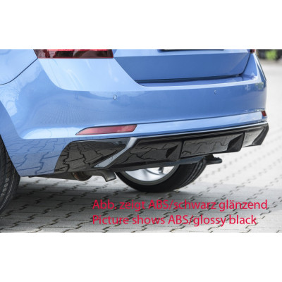 Diffuseur de pare-chocs arrière "Carbon-look" "Rieger Tuning" pour SKODA RAPID (NH/sans attelage)