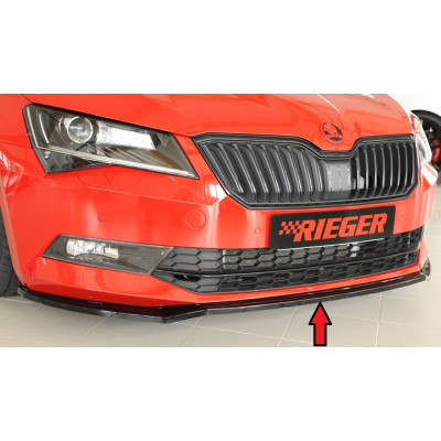 Lame de pare-chocs avant "noir brillant" "Rieger Tuning" pour SKODA SUPERB III (3T/3V)
