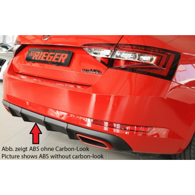Diffuseur de pare-chocs arrière "Carbon-look" "Rieger Tuning" pour SKODA SUPERB III (3T/3V)