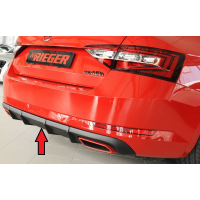 Diffuseur de pare-chocs arrière "Noir" "Rieger Tuning" pour SKODA SUPERB III (3T/3V)