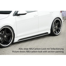 Bas de caisse gauche avec insert "Carbon look" "Rieger Tuning" pour VOLKSWAGEN GOLF 7