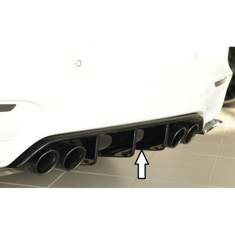 Diffuseur De Pare-chocs Arrière Nervuré Pour BMW X6 E71/E72 (2008-2014) - Noir Brillant, ABS