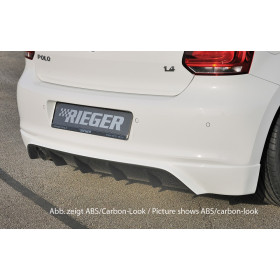 Diffuseur de pare-chocs arrière "noir" "Rieger Tuning" pour VOLKSWAGEN POLO 6 (6R)