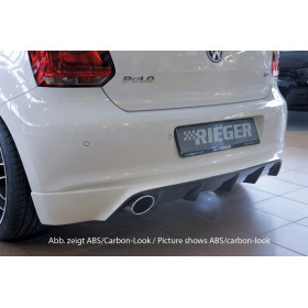 Diffuseur de pare-chocs arrière "noir" "Rieger Tuning" pour VOLKSWAGEN POLO 6 (6R)