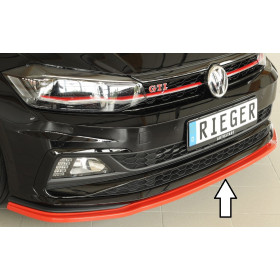 Lame de pare-chocs avant "noir" "Rieger Tuning" pour VOLKSWAGEN POLO R-Line (AW)