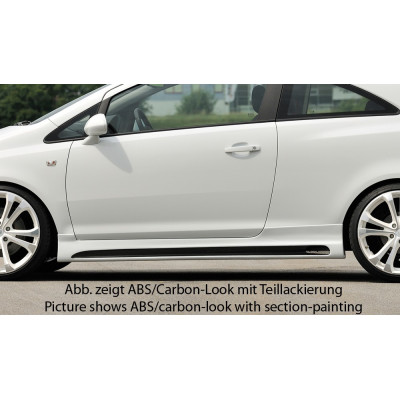 Bas de caisse gauche "Carbon look" "Rieger Tuning" pour OPEL CORSA D