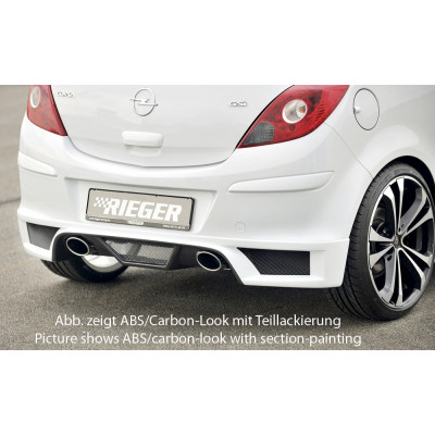 Diffuseur de pare-chocs arrière "noir" "Rieger Tuning" pour OPEL CORSA D