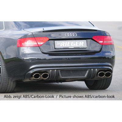 Diffuseur de pare-chocs arrière "noir" "Rieger Tuning" pour AUDI A5 (B8/B81)