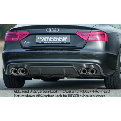 Diffuseur de pare-chocs arrière "noir" "Rieger Tuning" pour AUDI A5 (B8/B81)