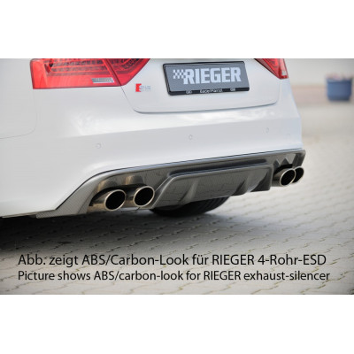Diffuseur de pare-chocs arrière "noir" "Rieger Tuning" pour AUDI A5 (B8/B81)