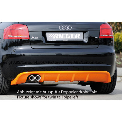 Pare-chocs arrière "noir" "Rieger Tuning" pour AUDI A3 (8P)