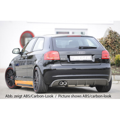 Kit 2 Pièces Diffuseurs Pare-chocs Arrière Pour Audi A3 8P Hatchback 2000-2005 - ABS Noir, Style Aileron, Protection - 4
