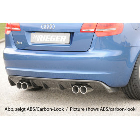 Diffuseur de pare-chocs arrière "noir" "Rieger Tuning" pour AUDI A3 (8P)