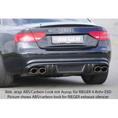 Diffuseur de pare-chocs arrière "noir" "Rieger Tuning" pour AUDI A5 (B8/B81)