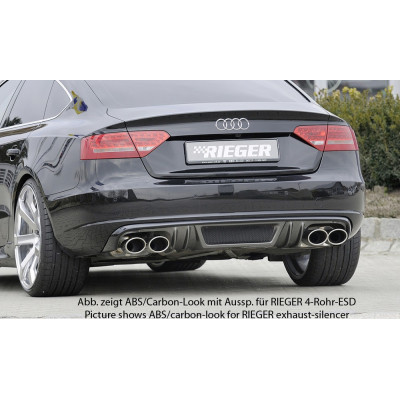 Diffuseur de pare-chocs arrière "Carbon look" "Rieger Tuning" pour AUDI A5 (B8/B81)