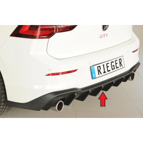 Diffuseur de pare-chocs arrière "Noir" "Rieger Tuning" pour VOLKSWAGEN GOLF 8 GTI