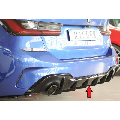 Diffuseur de pare-chocs arrière "noir brillant" "Rieger Tuning" pour BMW SERIE 3 TYPE G20/G21 (sans attelage)