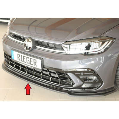 Lame de pare-chocs avant "noir" "Rieger Tuning" pour VOLKSWAGEN POLO R-Line (AW)