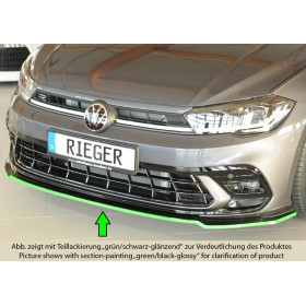 Lame de pare-chocs avant "noir brillant" "Rieger Tuning" pour VOLKSWAGEN POLO GTI (AW)