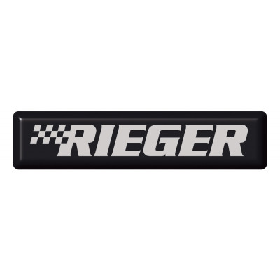 Autocollant 3D "Rieger" noir/chrome 57x13 mm