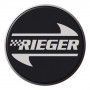 Autocollant 3D "Rieger" noir/chrome Ø5 cm
