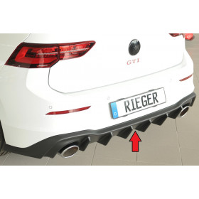 Diffuseur de pare-chocs arrière "Noir" "Rieger Tuning" pour VOLKSWAGEN GOLF 8 GTI Clubsport / Clubsport 45