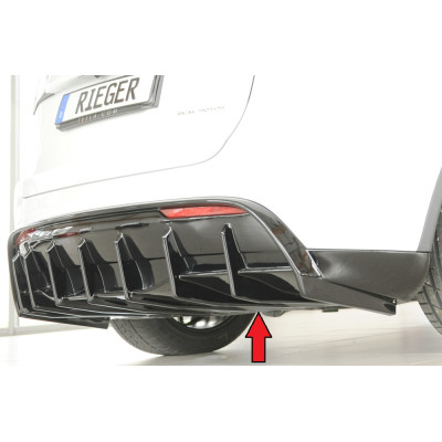 Diffuseur de pare-chocs arrière "noir brillant" "Rieger Tuning" pour TESLA MODEL Y (003) SANS ATTELAGE