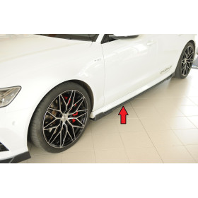 Lame de bas de caisse côté gauche "noir" "Rieger Tuning" pour AUDI S6 (4G/C7)