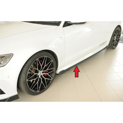 Lame de bas de caisse côté gauche "noir" "Rieger Tuning" pour AUDI S6 (4G/C7)