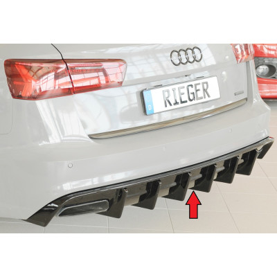Diffuseur de pare-chocs arrière "noir" "Rieger Tuning" pour AUDI A6 (4G/C7)