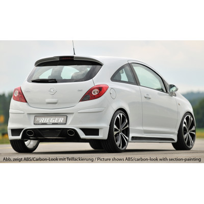 Diffuseur de pare-chocs arrière "noir" "Rieger Tuning" pour OPEL CORSA D