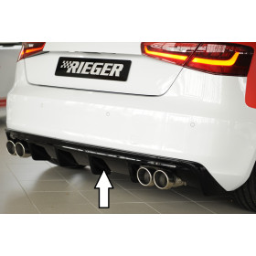 Diffuseur de pare-chocs arrière "noir brillant" "Rieger Tuning" pour AUDI A3 (8V)