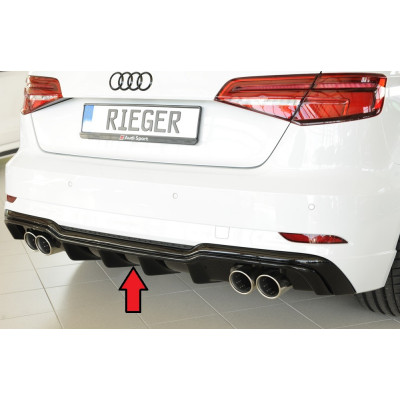 DESTOCKAGE - Diffuseur de pare-chocs arrière "Noir brillant" "Rieger Tuning" pour AUDI A3 (8V)
