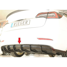 Diffuseur de pare-chocs arrière "noir brillant" "Rieger Tuning" pour TESLA MODEL 3 (003)