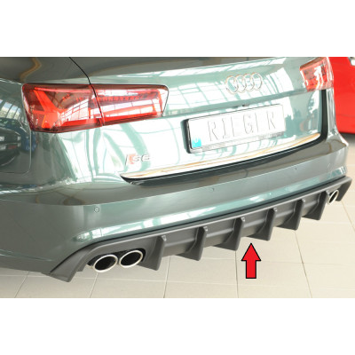 Diffuseur de pare-chocs arrière "noir" "Rieger Tuning" pour AUDI S6 AVEC ATTELAGE/AVEC SILENCIEUX SPORT (4G/C7) Facelift