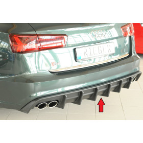 Diffuseur de pare-chocs arrière "noir" "Rieger Tuning" pour AUDI A6 AVEC ATTELAGE/AVEC SILENCIEUX SPORT (4G/C7) Facelift