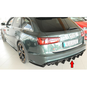 Diffuseur de pare-chocs arrière "noir brillant" "Rieger Tuning" pour AUDI S6 AVEC ATTELAGE/SILENCIEUX SPORT (4G/C7) Facelift