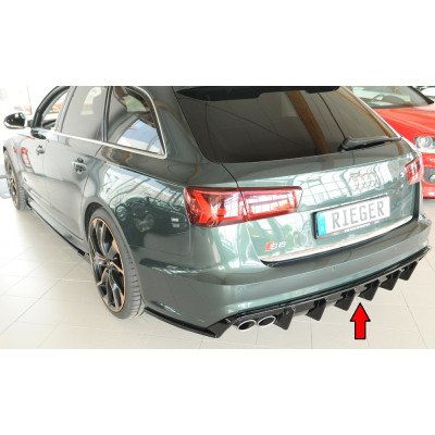 Diffuseur de pare-chocs arrière "noir brillant" "Rieger Tuning" pour AUDI S6 AVEC ATTELAGE/SILENCIEUX SPORT (4G/C7) Facelift