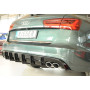Diffuseur de pare-chocs arrière "noir brillant" "Rieger Tuning" pour AUDI S6 AVEC ATTELAGE/SILENCIEUX SPORT (4G/C7) Facelift