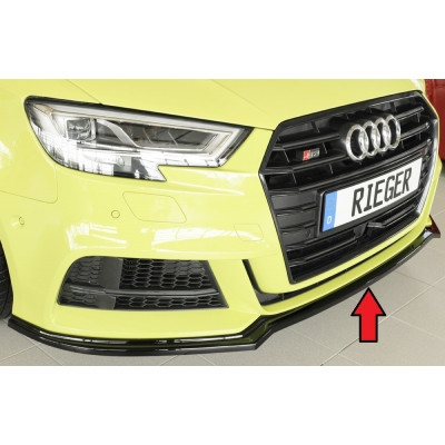 DESTOCKAGE - Lame de pare-chocs avant "noir brillant" "Rieger Tuning" pour AUDI A3 (8V)