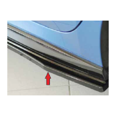 Lame de bas de caisse droit "noir brillant" "Rieger Tuning" pour SKODA FABIA TYPE PJ