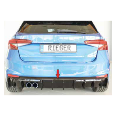 Diffuseur de pare-chocs arrière (2x80mm) "noir brillant" "Rieger Tuning" pour SKODA FABIA TYPE PJ