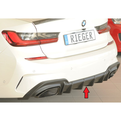 Diffuseur de pare-chocs arrière "noir" "Rieger Tuning" pour BMW SERIE 3 M340i/M340d TYPE G20/G21 (sans attelage)