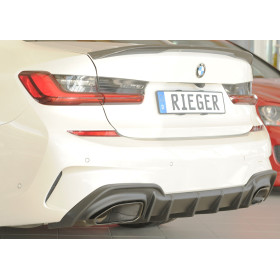 Diffuseur de pare-chocs arrière "noir" "Rieger Tuning" pour BMW SERIE 3 M340i/M340d TYPE G20/G21 (avec attelage)