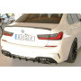 Diffuseur de pare-chocs arrière "noir brillant" "Rieger Tuning" pour BMW SERIE 3 M340i/M340d TYPE G20/G21 (avec attelage)
